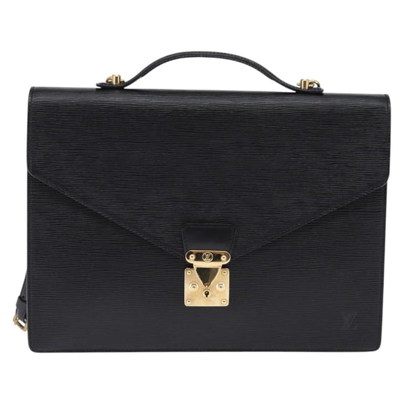 LOUIS VUITTON Epi Porte Documents Bandouliere Schwarz M54462 LV Auth BA6261