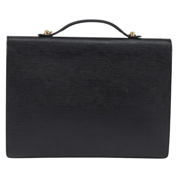 LOUIS VUITTON Epi Porte Documents Bandouliere Schwarz M54462 LV Auth BA6261