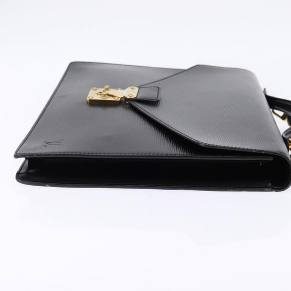 LOUIS VUITTON Epi Porte Documents Bandouliere Black M54462 LV Auth BA6261