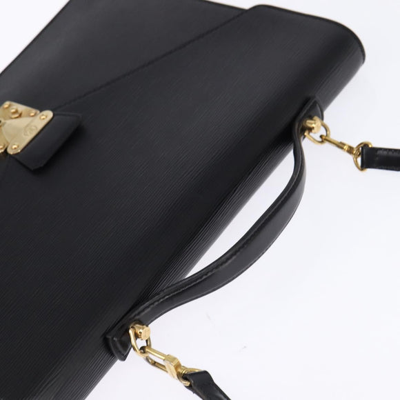 LOUIS VUITTON Epi Porte Documents Bandouliere Black M54462 LV Auth BA6261