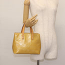 LOUIS VUITTON Monogram Vernis Reade PM Hand Bag Beige M91334 LV Auth BA6262-21