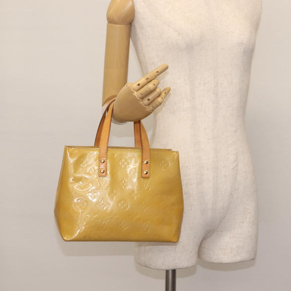 LOUIS VUITTON Monogram Vernis Reade PM Hand Bag Beige M91334 LV Auth BA6262