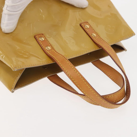 LOUIS VUITTON Monogram Vernis Reade PM Hand Bag Beige M91334 LV Auth BA6262
