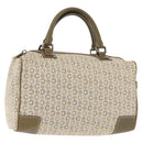 CELINE C Macadam Canvas Hand Bag Beige Silver Auth BA6265-1