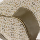 CELINE C Macadam Canvas Hand Bag Beige Silver Auth BA6265-15