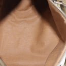 CELINE C Macadam Canvas Hand Bag Beige Silver Auth BA6265-11