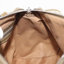 CELINE C Macadam Canvas Hand Bag Beige Silver Auth BA6265-19