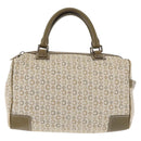 CELINE C Macadam Canvas Hand Bag Beige Silver Auth BA6265-13