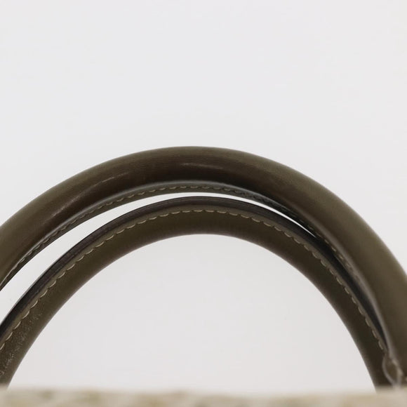 CELINE C Macadam Canvas Hand Bag Beige Silver Auth BA6265