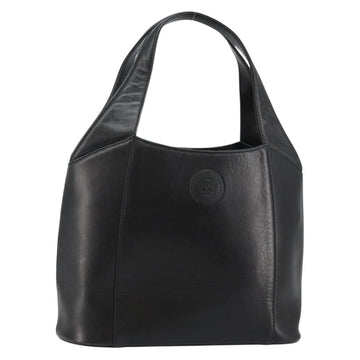 Gianni Versace Hand Bag Leather Black Gold Auth BA6268