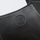 Gianni Versace Hand Bag Leather Black Gold Auth BA6268-17