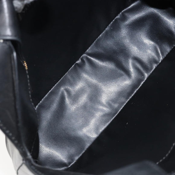 Gianni Versace Hand Bag Leather Black Gold Auth BA6268