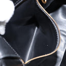 Gianni Versace Hand Bag Leather Black Gold Auth BA6268-12