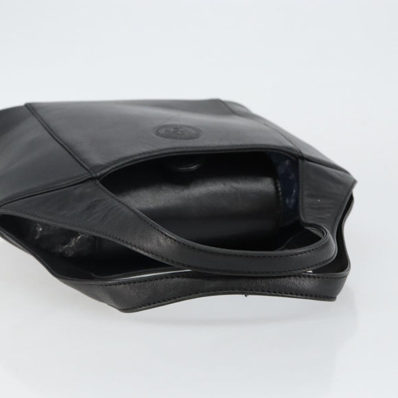 Gianni Versace Hand Bag Leather Black Gold Auth BA6268