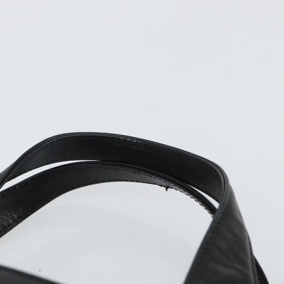 Gianni Versace Hand Bag Leather Black Gold Auth BA6268