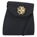 SAINT LAURENT Shoulder Bag Canvas Black Gold Auth BA6269-1