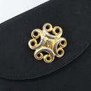 SAINT LAURENT Shoulder Bag Canvas Black Gold Auth BA6269-14