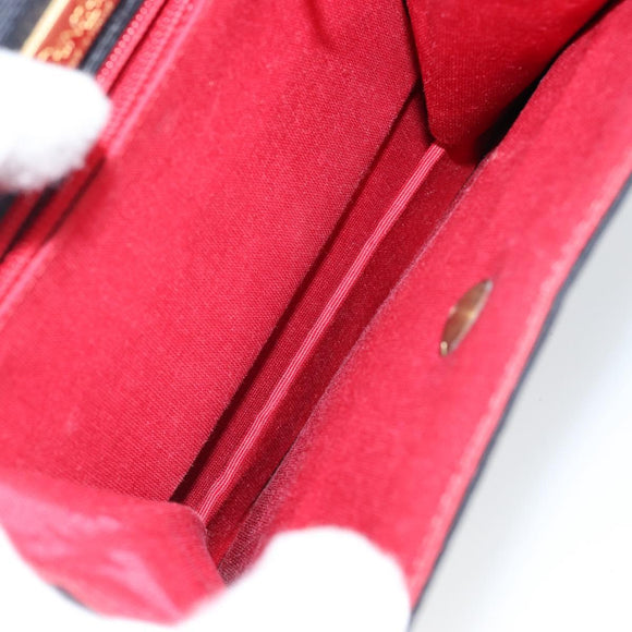 SAINT LAURENT Shoulder Bag Canvas Black Gold Auth BA6269