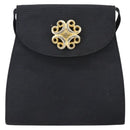 SAINT LAURENT Shoulder Bag Canvas Black Gold Auth BA6269-2