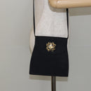 SAINT LAURENT Shoulder Bag Canvas Black Gold Auth BA6269-21