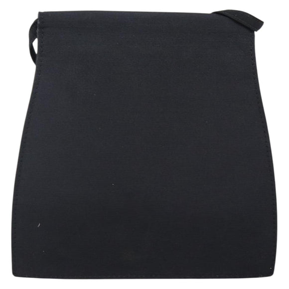 SAINT LAURENT Shoulder Bag Canvas Black Gold Auth BA6269