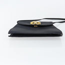 SAINT LAURENT Shoulder Bag Canvas Black Gold Auth BA6269-9