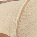 HERMES Sakso MM Hand Bag Canvas Beige Auth BA6270-14