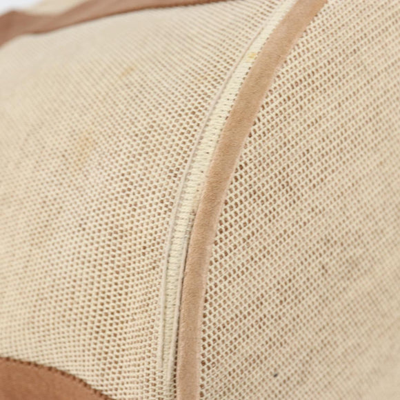 HERMES Sakso MM Hand Bag Canvas Beige Auth BA6270