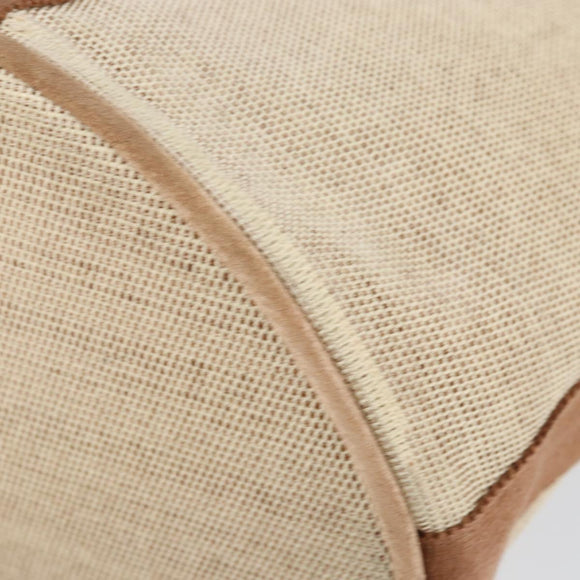 HERMES Sakso MM Hand Bag Canvas Beige Auth BA6270