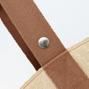 HERMES Sakso MM Hand Bag Canvas Beige Auth BA6270-10