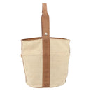 HERMES Sakso MM Hand Bag Canvas Beige Auth BA6270-13