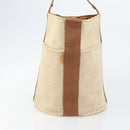 HERMES Sakso MM Hand Bag Canvas Beige Auth BA6270-3
