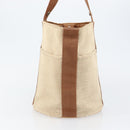 HERMES Sakso MM Hand Bag Canvas Beige Auth BA6270-4