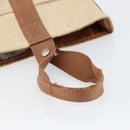 HERMES Sakso MM Hand Bag Canvas Beige Auth BA6270-7