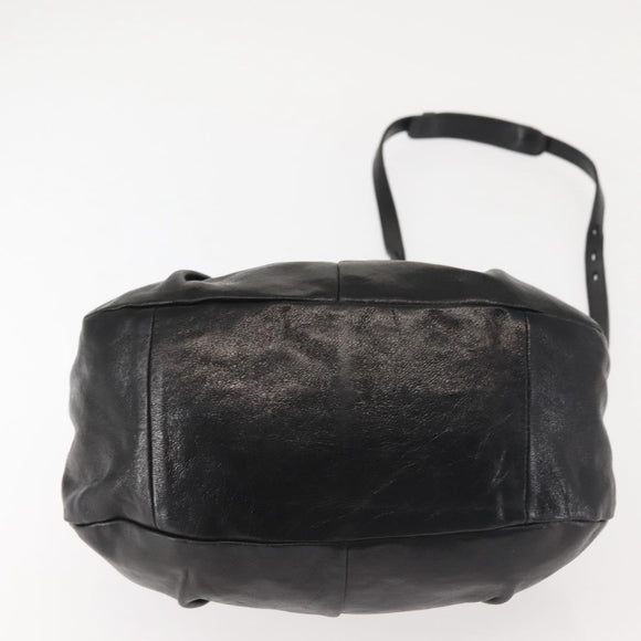 Chloe Etel Hand Bag Leather 2way Black Gold Auth BA6272