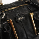 Chloe Etel Hand Bag Leather 2way Black Gold Auth BA6272-19