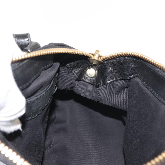 Chloe Etel Hand Bag Leather 2way Black Gold Auth BA6272
