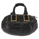 Chloe Etel Hand Bag Leather 2way Black Gold Auth BA6272-2