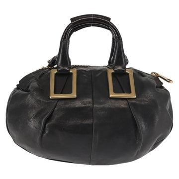 Chloe Etel Hand Bag Leather 2way Black Gold Auth BA6272 - 0