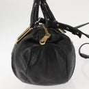Chloe Etel Hand Bag Leather 2way Black Gold Auth BA6272-4