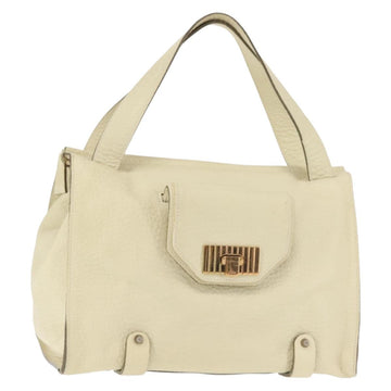 Chloe Tote Bag Leather Beige Gold Auth BA6273