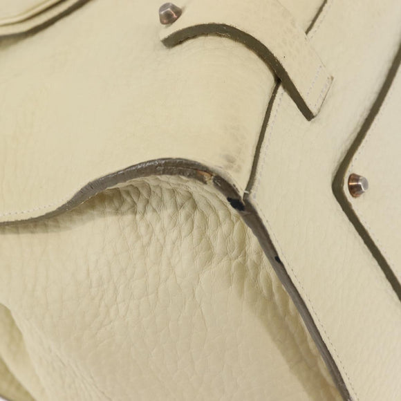 Chloe Tote Bag Leather Beige Gold Auth BA6273