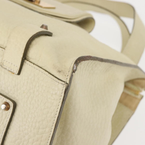 Chloe Tote Bag Leather Beige Gold Auth BA6273