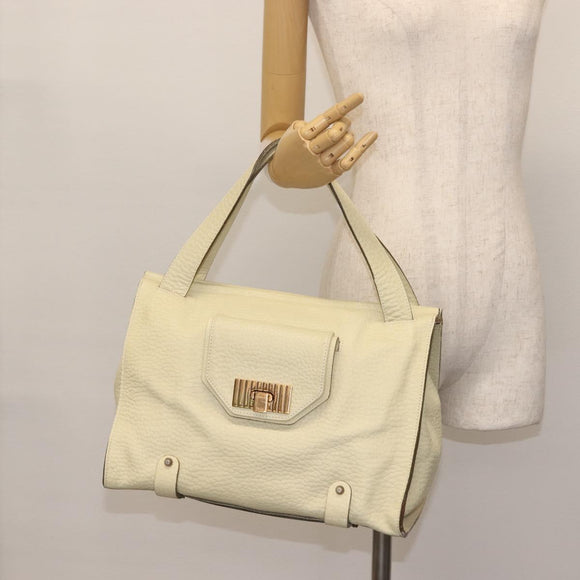 Chloe Tote Bag Leather Beige Gold Auth BA6273