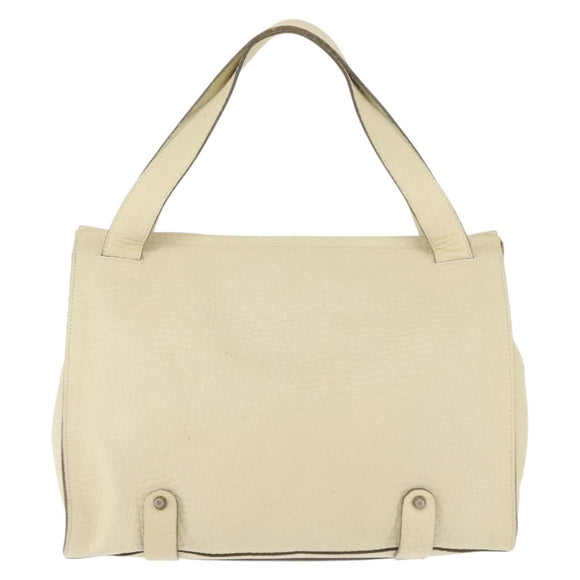 Chloe Tote Bag Leather Beige Gold Auth BA6273