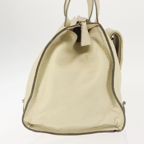 Chloe Tote Bag Leather Beige Gold Auth BA6273