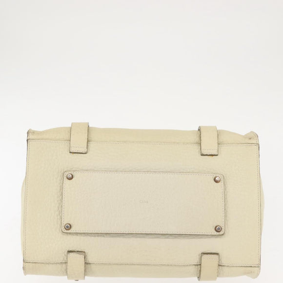 Chloe Tote Bag Leather Beige Gold Auth BA6273
