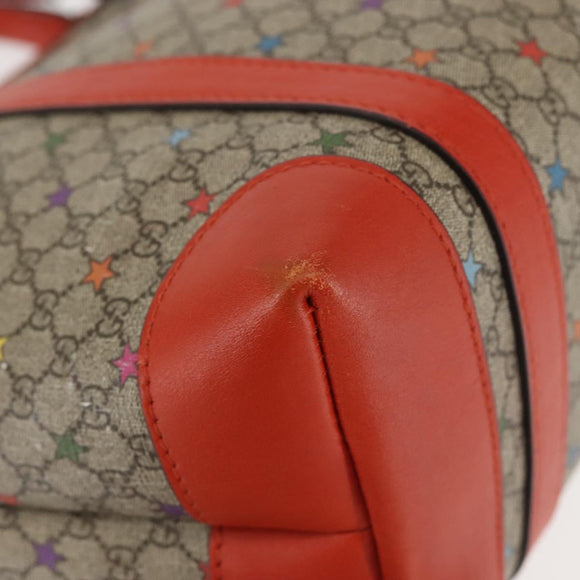 GUCCI Micro GG Supreme Hand Bag PVC Beige Silver 297557 Auth BA6282