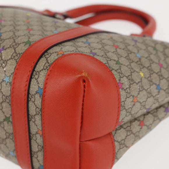 GUCCI Micro GG Supreme Hand Bag PVC Beige Silver 297557 Auth BA6282