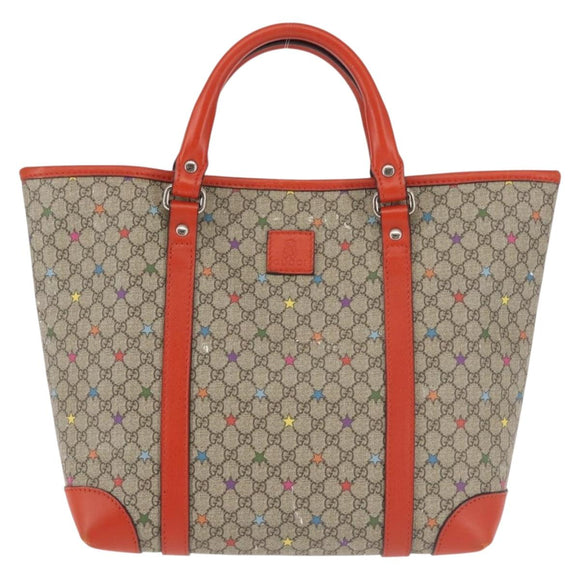 GUCCI Micro GG Supreme Hand Bag PVC Beige Silver 297557 Auth BA6282